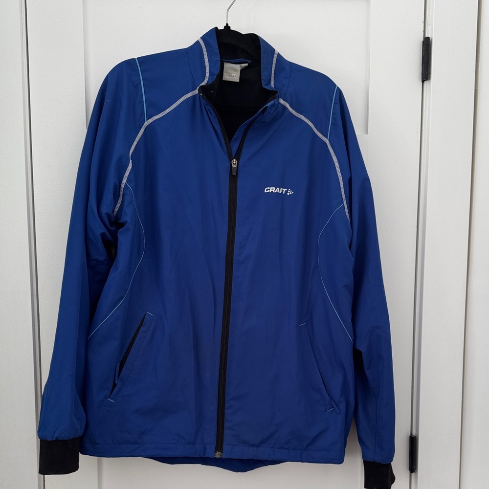 Craft Royal Blue Windbreaker - Men's XL Zip Pocket Jacket